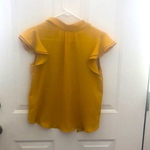 Chiffon mustard yellow top with bow detail